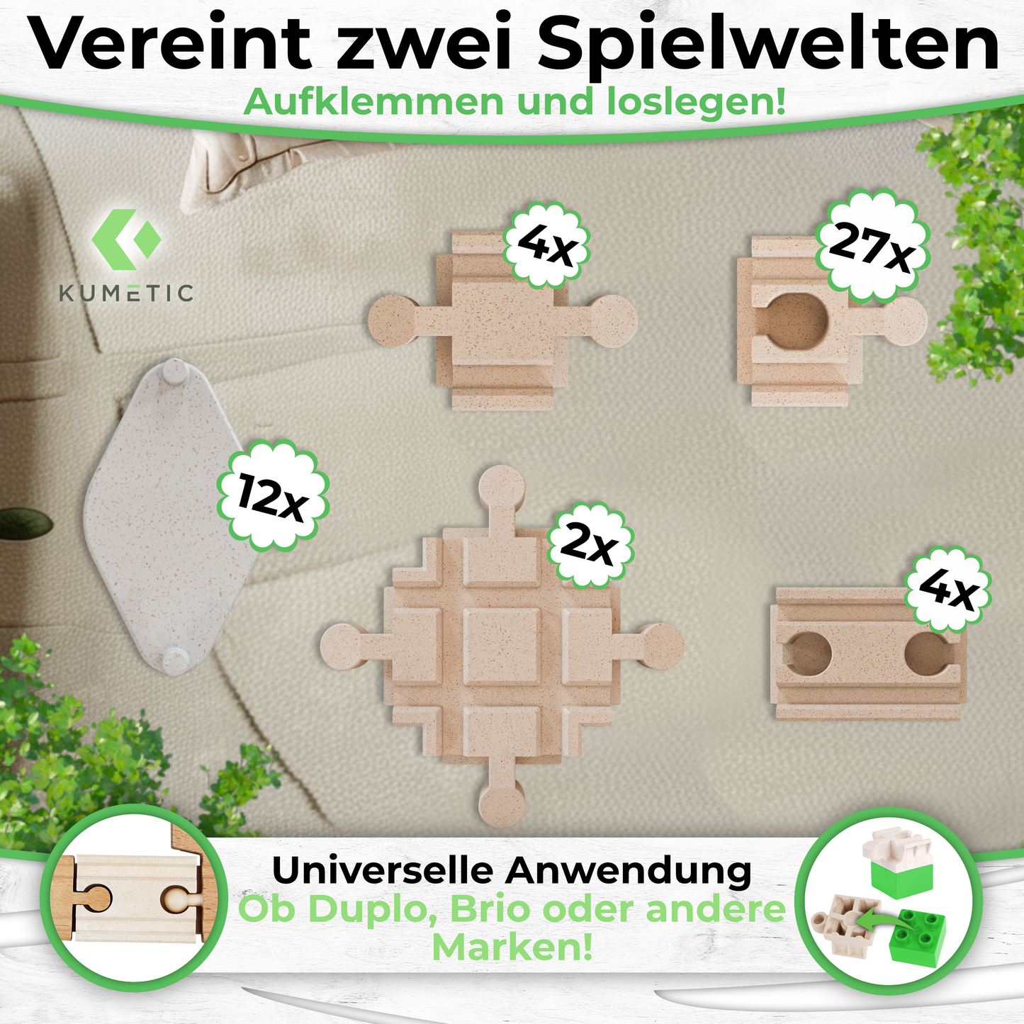 Adapterstein passend für Brio & Duplo