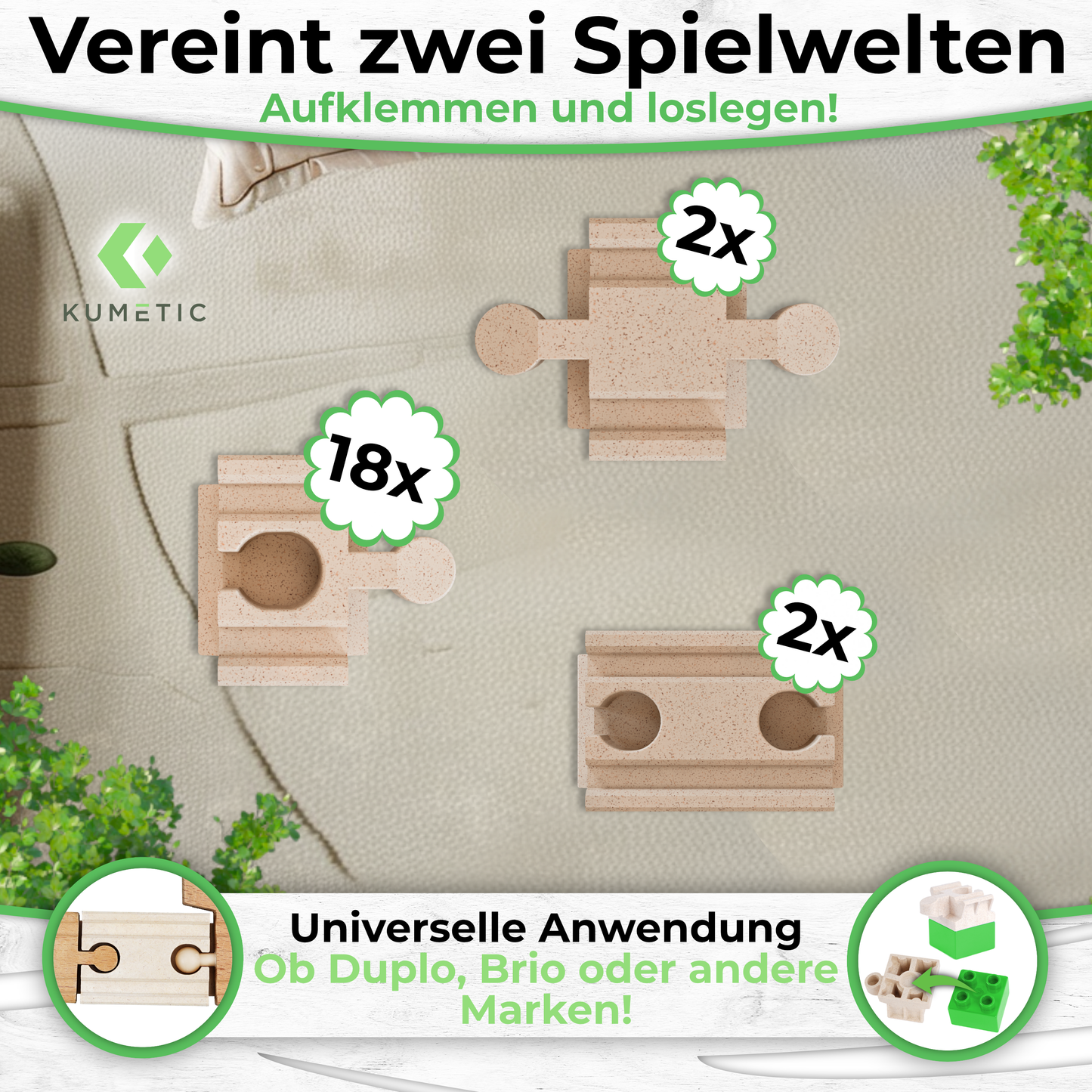 Adapterstein passend für Brio & Duplo