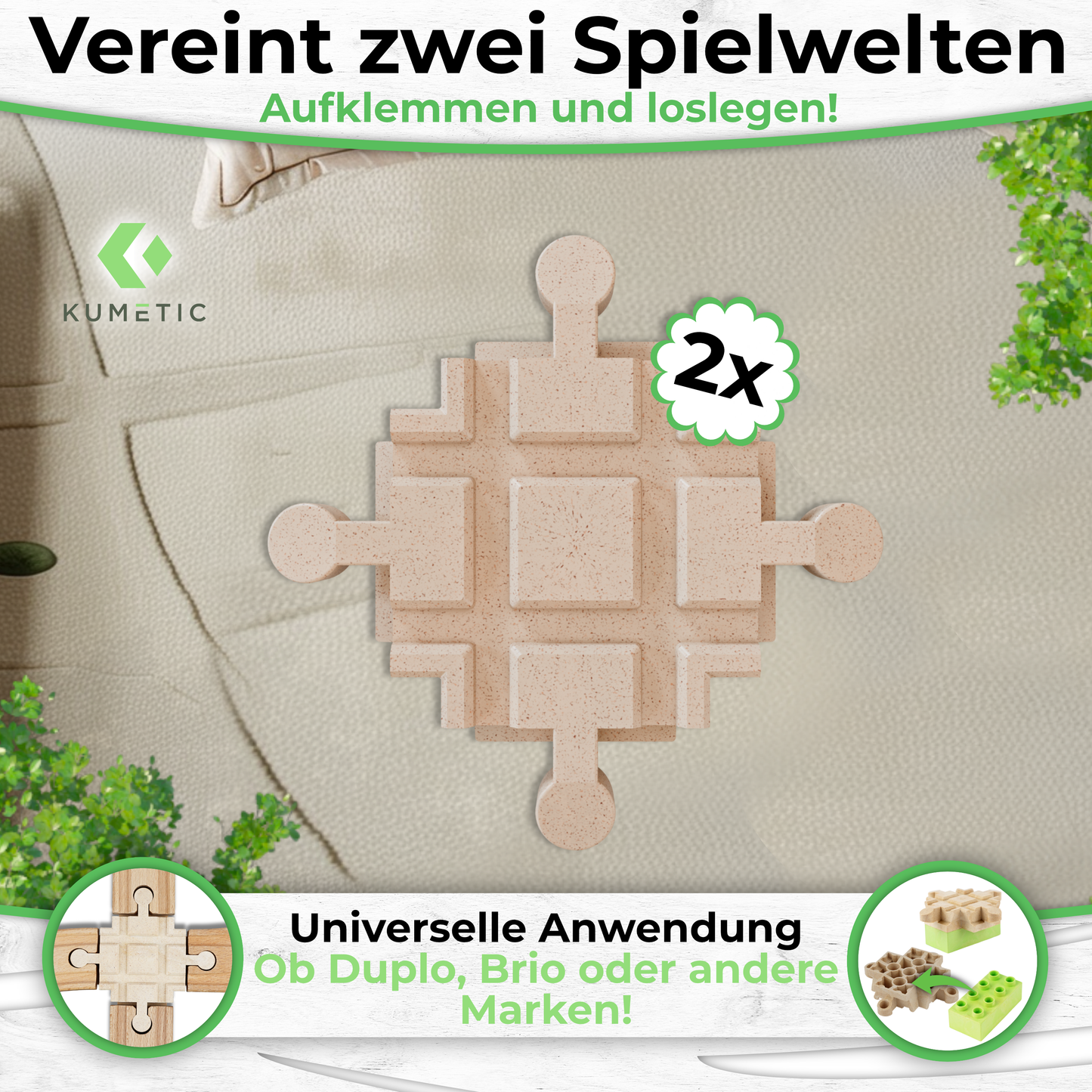 Adapterstein passend für Brio & Duplo