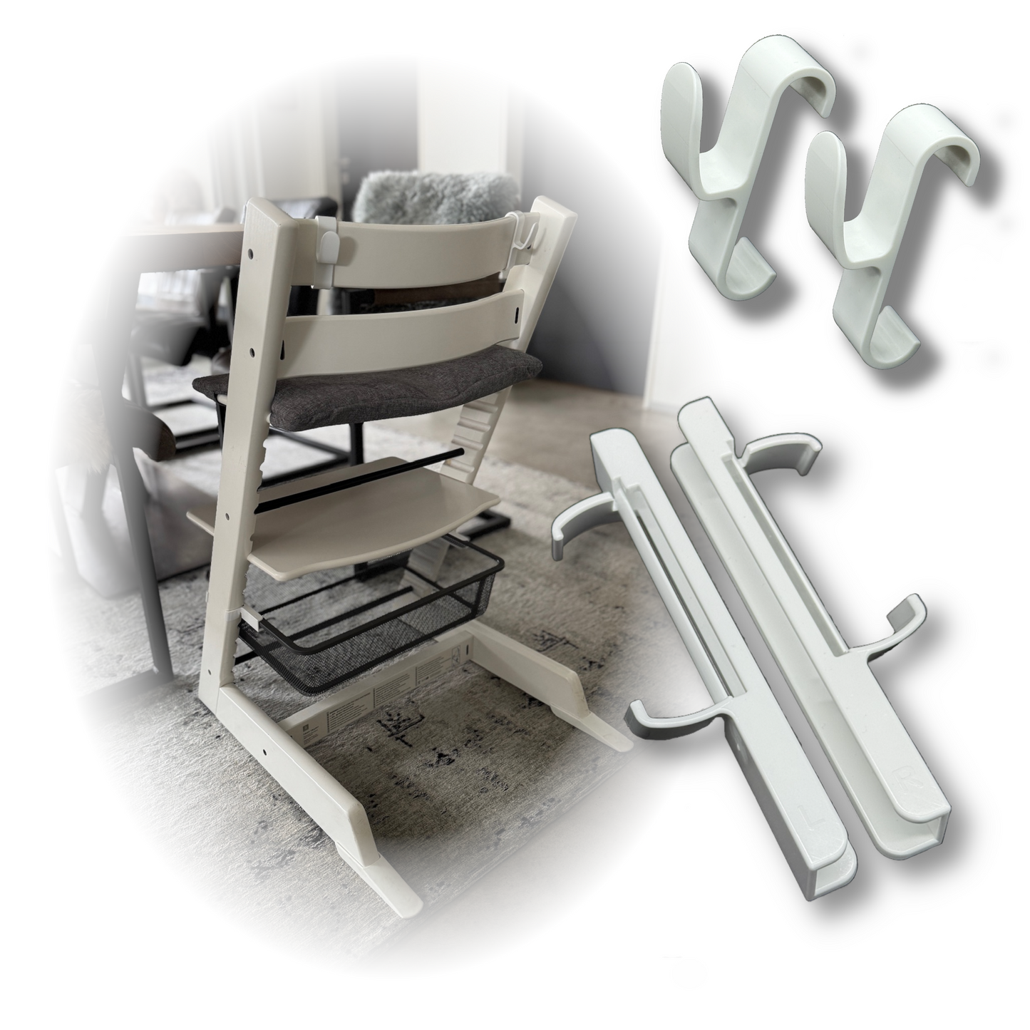 Adapter passend für Ikea Trofast und Stokke Tripp Trapp Baby Hochstuhl +2 Haken