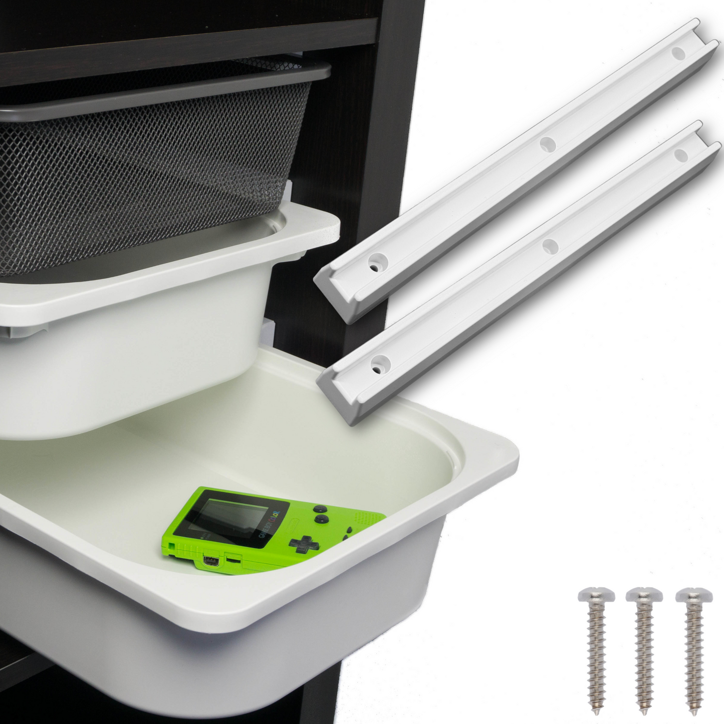 Adapter für Kallax Regal - Schienen Set für TROFAST Boxen | 3 Ebenen pro Fach